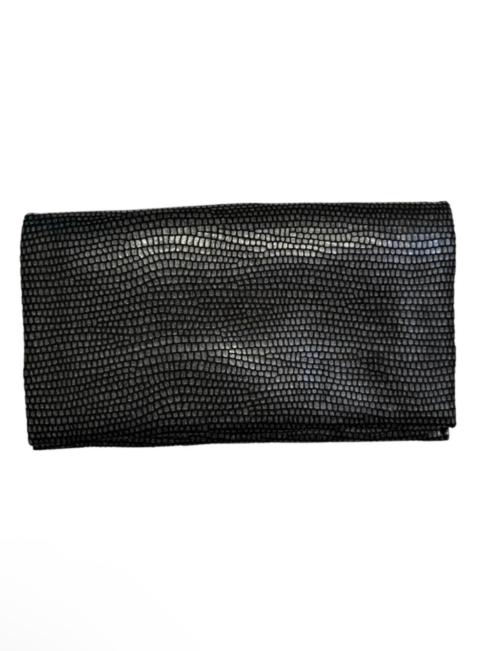 Latico black textured leather wallet clutch